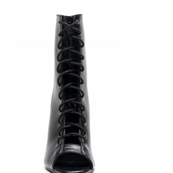 Burju Oliviya - Black, Rubber Sole Open Toe Cut Out Bootie - Size: 6 US - Picture 9 of 9